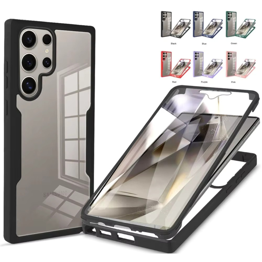 Samsung 360 Grad Ganzkörper-Schutzhülle mit Displayschutzfolie in Schwarz für Galaxy S21, S22, S23 FE, S24 Plus und S25 Ultra - Bild 5