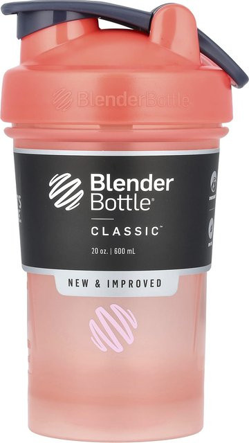 Blender Bottle Klassisch Trinkflasche Koralle Schwarz 600 ml - Bild 1