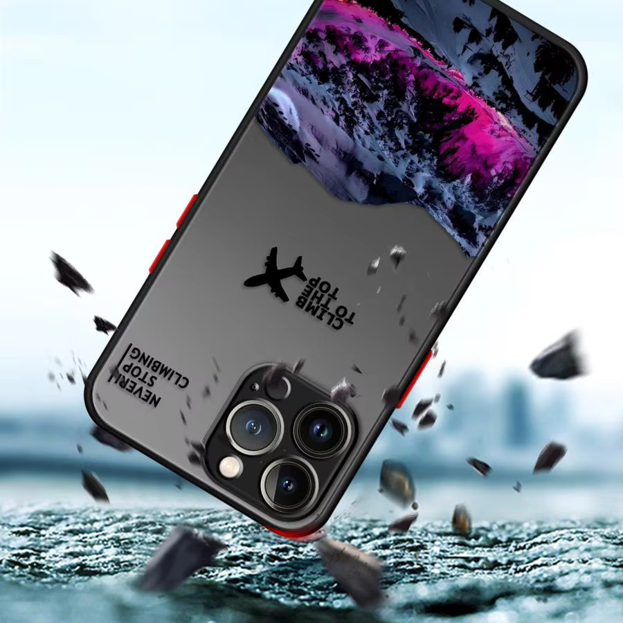 Mountain Peak Flugzeug Handyhülle für Apple iPhone 15 16 Pro Max 14 13 12 11 Plus XR SE Matt - Bild 1