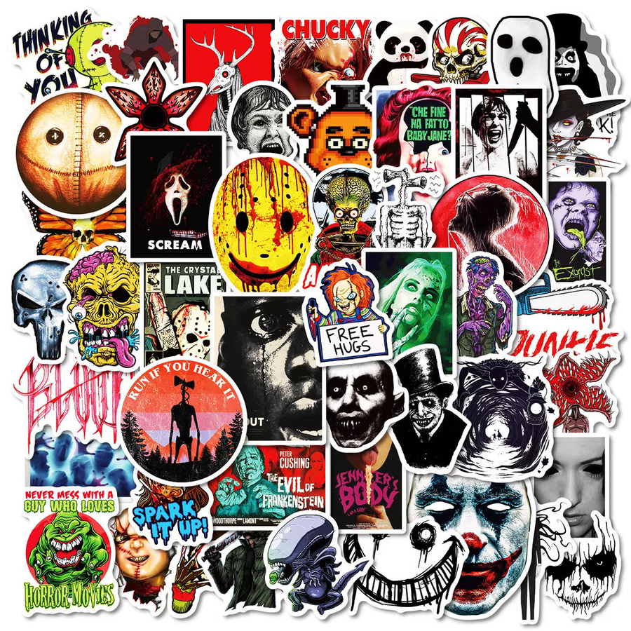 50 Stück klassische Horrorfilme Graffiti Aufkleber in Multicolour von BulingBulingStickers Store - Bild 2