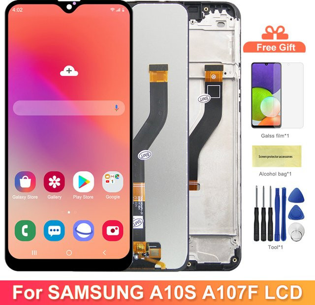 Samsung Galaxy A10S A107 LCD Display mit Rahmen und Touchscreen Digitizer in Schwarz, 6,2 Zoll - Bild 1