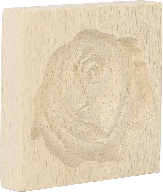 Fishine Keksform aus Holz in Rot und Beige, quadratischer Keksstempel zum Ausstechen für deine Küche - Bild 1