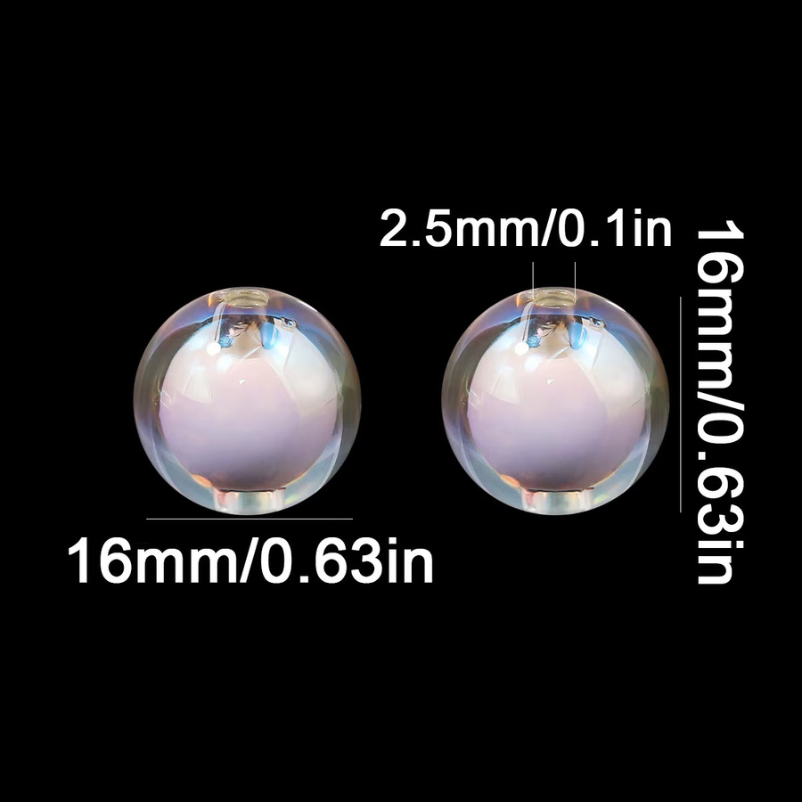 wlyees Perlen Armband, Acryl, weiß, transparent, runde Kugel, 16 mm - Bild 2