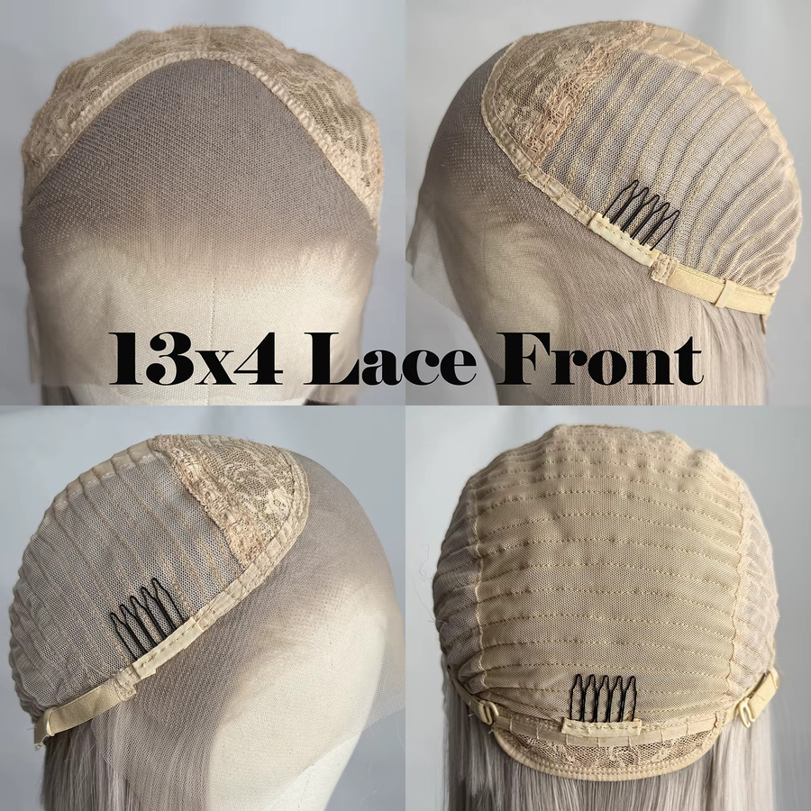 UStyleHair Lace-Front-Perücke, platinblond, lange Wellen, synthetisch, Unisex - Bild 3