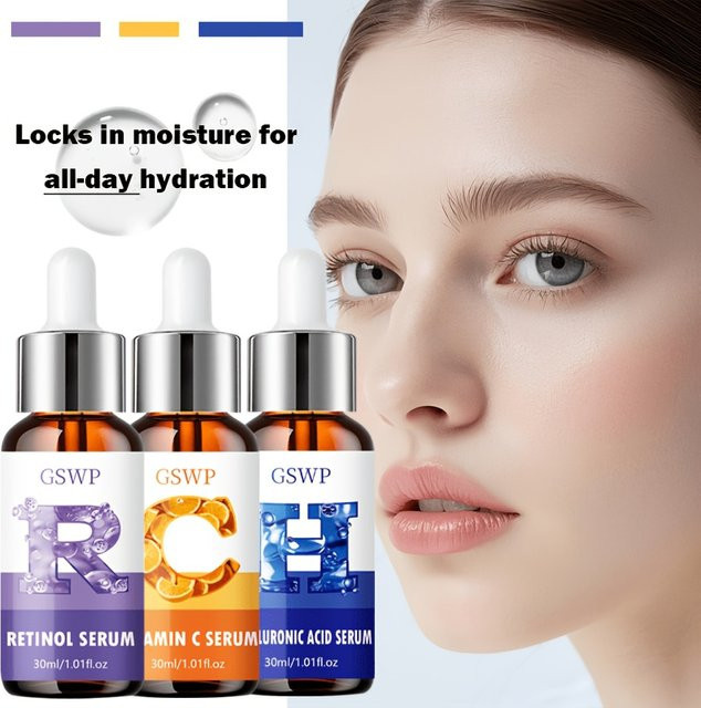 GSWP Tag & Nacht Feuchtigkeitsserum-Set, 90 ml, Retinol, Hyaluronsäure, Vitamin C - Bild 1