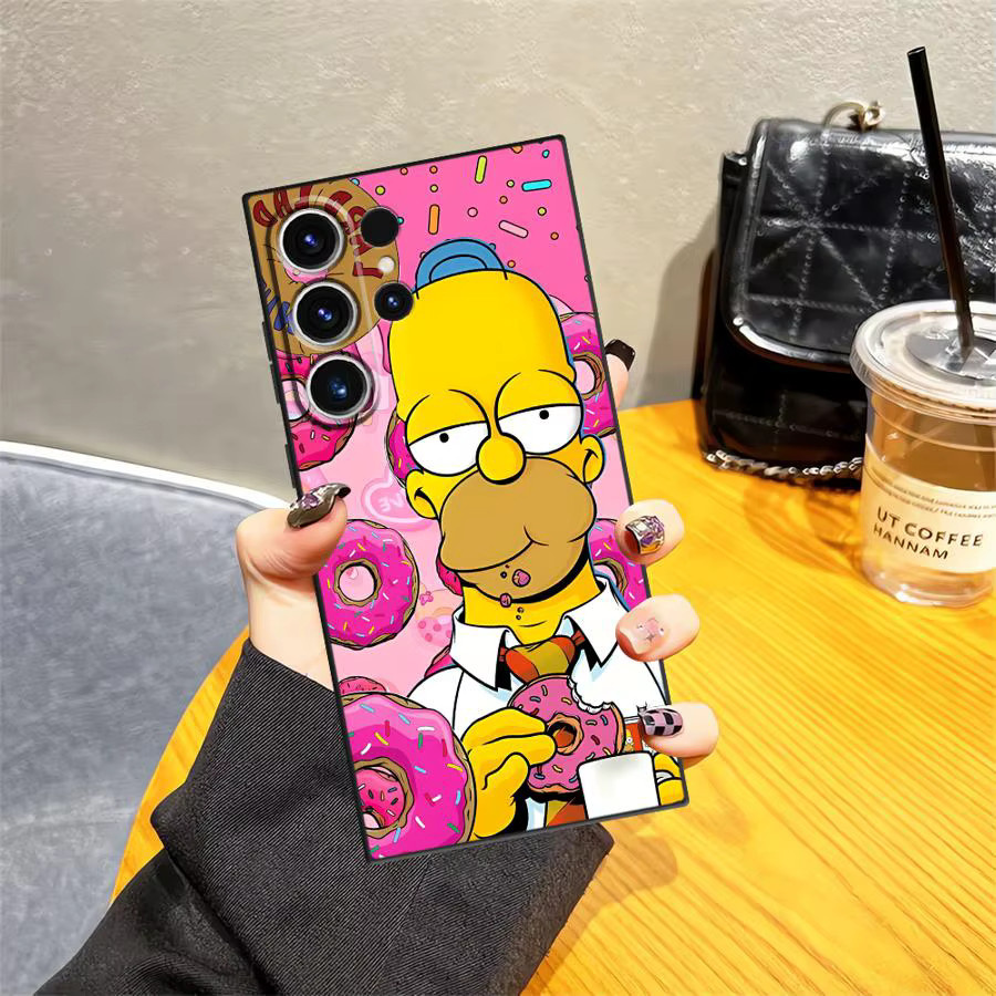 Handyhülle mit Simpsons Donut Design für Samsung Galaxy S26 S25 S24 S23 S21 FE S20 S10 S9 Note 20 Ultra und weitere Modelle, Multicolor - Bild 3