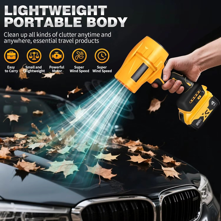 DEWALT Elektrischer kabelloser Laubbläser für 20V Akku in Gelb, Hochgeschwindigkeits-Staubgebläse und tragbarer Jet-Lüfter zur Terrassenreinigung - Bild 4