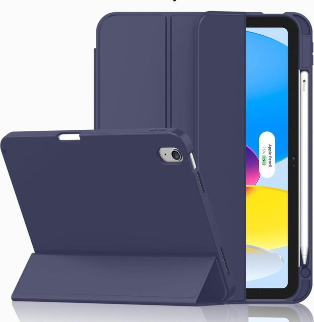 Magnetisches Smart-Cover mit Stifteetui für iPad Air 4/5 und iPad Pro 11 (M2/M3/M4/M5) sowie iPad 10. Generation in Navy Blau - Bild 1