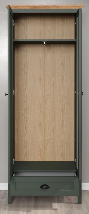 Garderobe Set Meadow von TOP.FURN im Landhausstil in Grün und Eiche mit Spiegel, Bank und Schuhschrank, B/H: 261 x 198 cm - Bild 3