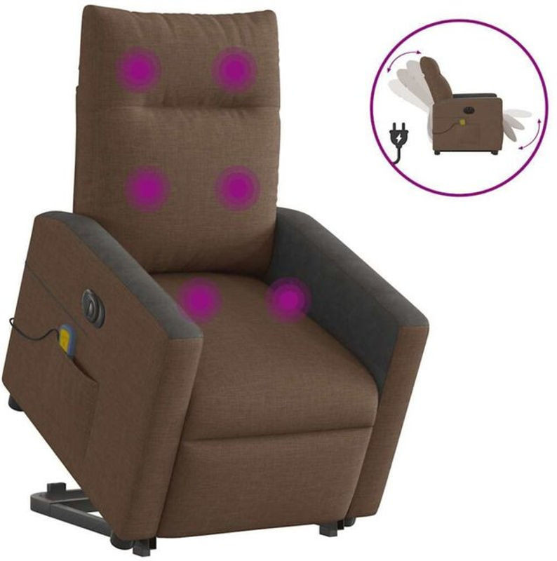 Elektrischer Massagesessel mit Aufstehhilfe von vidaxl in Braun aus Stoff - Bild 1