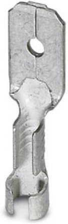 Phoenix Contact 3240161 Flachstecker Unisoliert aus Metall in Silber, 100 Stück, Steckbreite: 6,3 mm, Steckdicke: 0,8 mm, 180 Grad - Bild 1