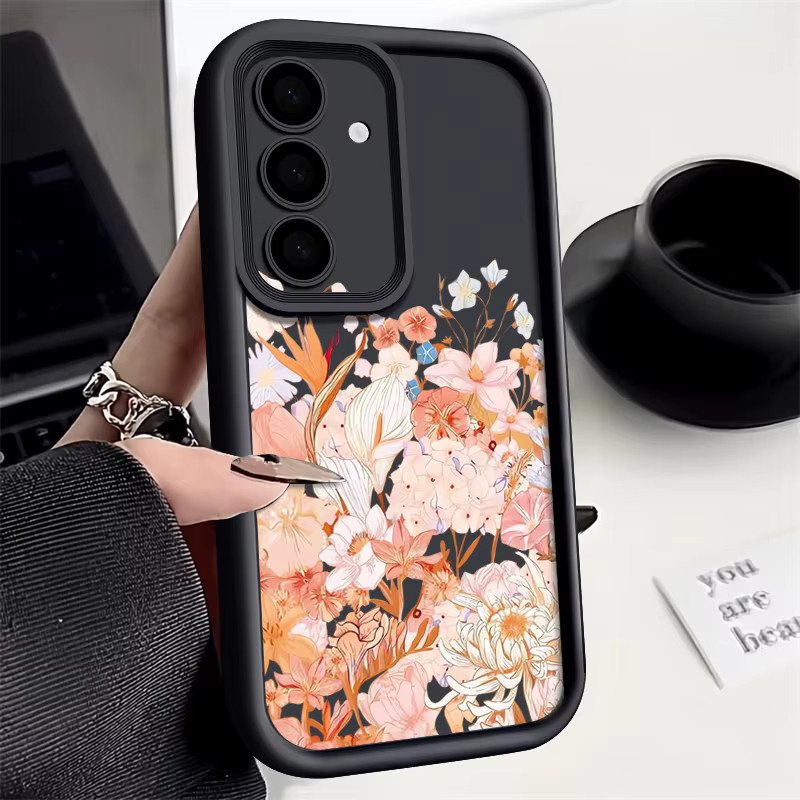MOESOE Handyhülle mit Blumenmuster für Samsung Galaxy A-Serie (A15, A16, A17, A25, A26, A35, A36, A53, A54, A55, A56) 5G aus weichem TPU Silikon in Multicolour und Schwarz - Bild 3
