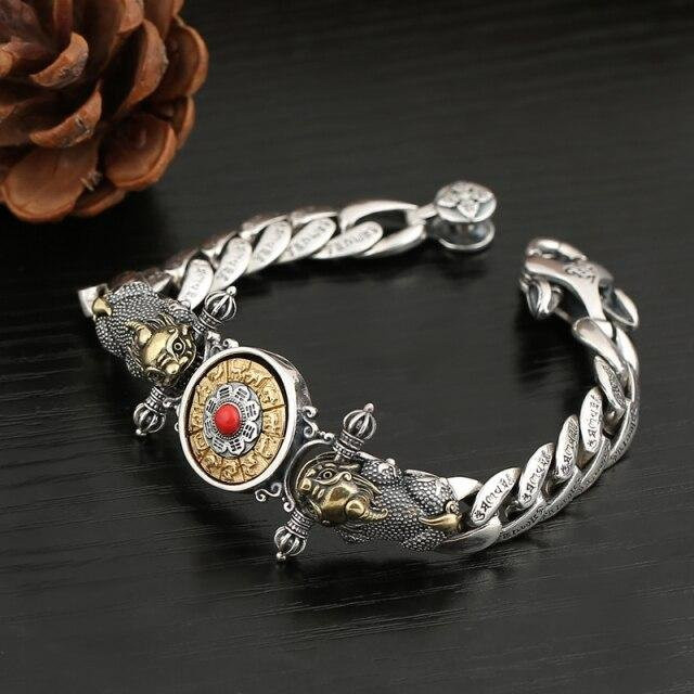 YIRAN Jewelry Armband, Silber, Schwarz, Herren, 18cm - Bild 1