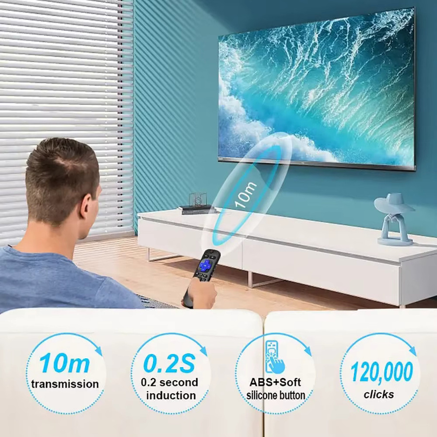 Universelle Infrarot-Fernbedienung für Roku Streaming-Player mit Netflix, Vudu, Pandora und Youtube Tasten in Schwarz - Bild 5
