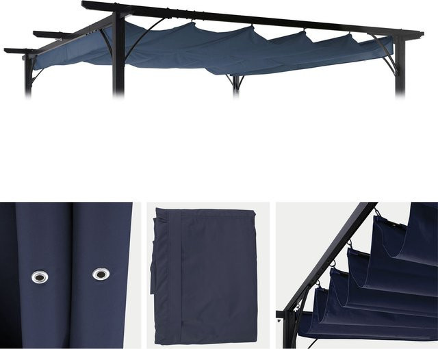 Ersatzbezug für Dach Pergola Pavillon MCW-C42, Farbe: Blau, Breite: 370 cm, Tiefe: 300 cm - Bild 1