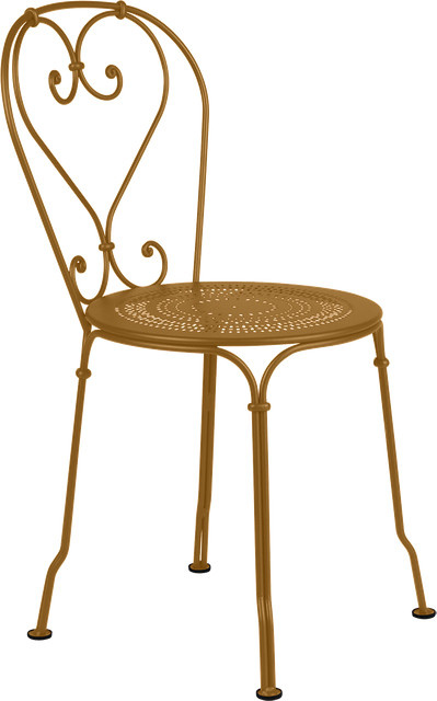 Fermob 1900 Stuhl aus Metall in Bronze und Gelb für den Garten - Bild 1
