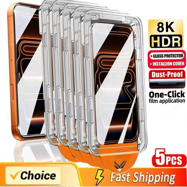 TUNEDEE HD Panzerglas Displayschutz transparent für iPhone Modelle (iPhone 17 18 Pro Max 16 15 14 13 12 11 Pro Max XR 7 8 Plus SE) - Bild 1