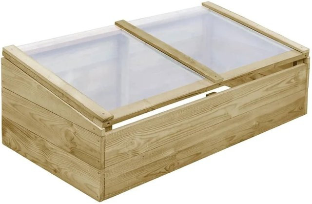 vidaXL Gewächshaus aus imprägniertem Kiefernholz in Natur/Braun mit PVC-Dach, B/T/H: 100 x 50 x 35 cm - Bild 1