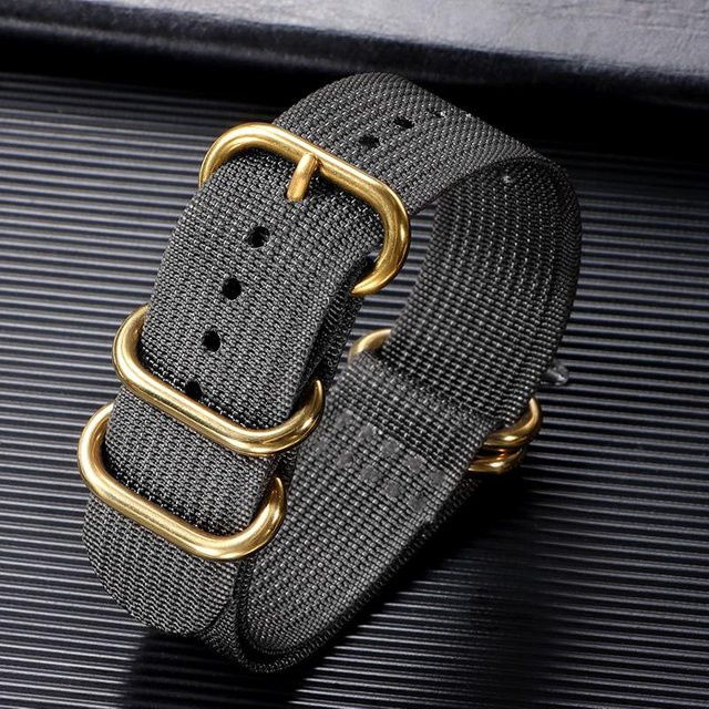 TolTales Uhrenarmband Textil/NATO, Gold, Unisex, 22mm - Bild 1