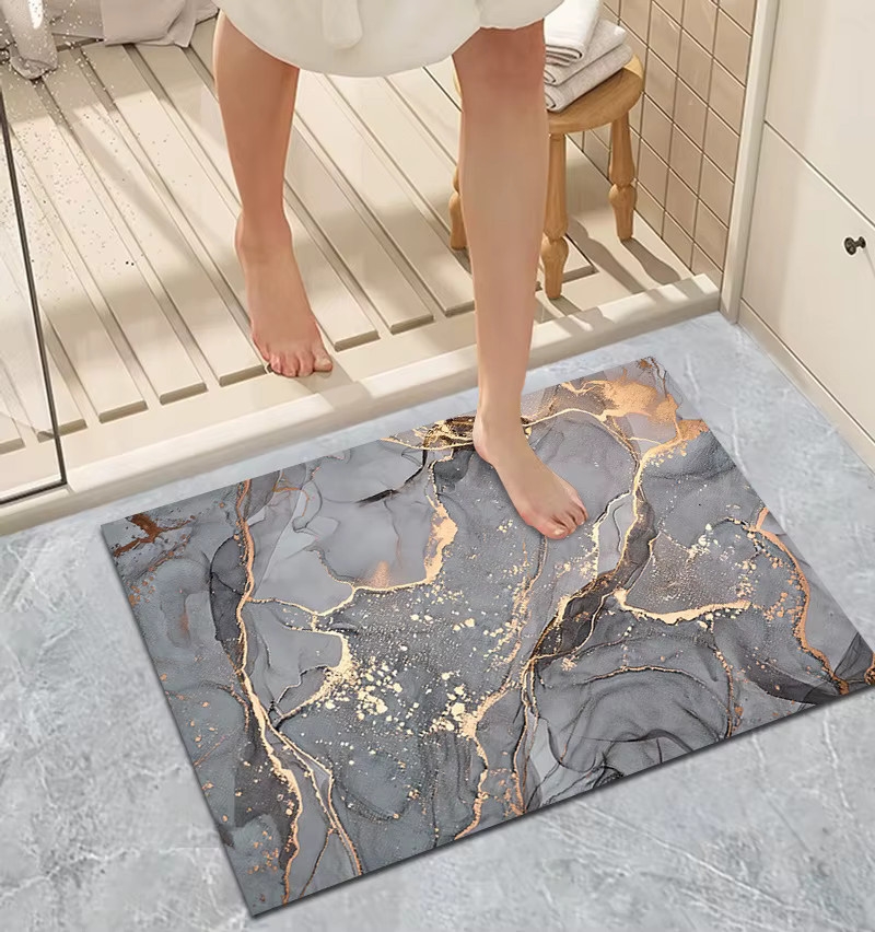 VIKAMA Kieselalgen-Schlammteppich als weiche und saugfähige Fußmatte für Badezimmer und WC - Bild 1