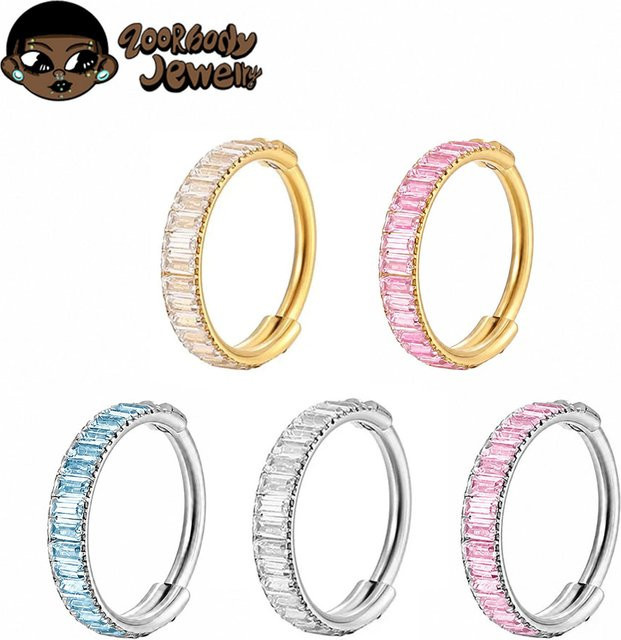 ZOORBODY JEWELRY Piercing Ohrringe, Titan, Zirkonia, Unisex, 16G - Bild 1
