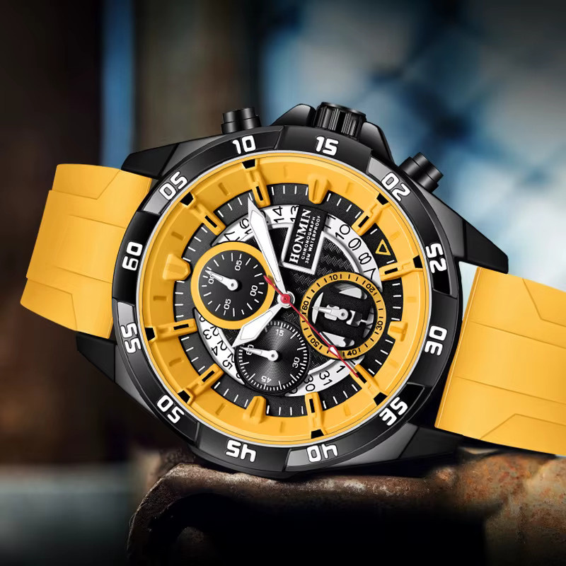 HONMIN Armbanduhr, Quarz, Blau, Silikon, Herren - Bild 2