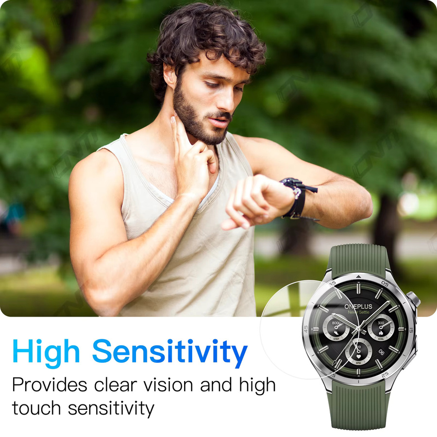 OnePlus Watch 3 Displayschutzfolie aus gehärtetem Glas, 9H Premium Clear HD, transparent - Bild 6