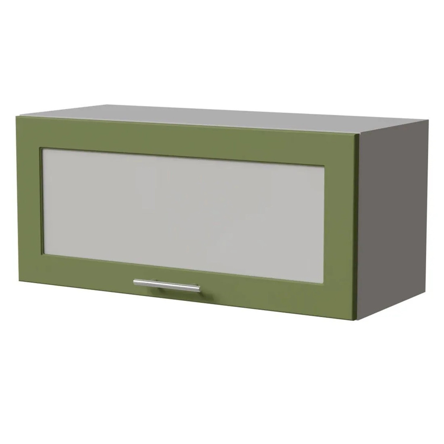 Feldmann-Wohnen Klapphängeschrank Brerra W4BS/80 WKF in Grau und RAL 6025 Farngrün Matt mit Glastüren und Soft-Close-Funktion, B/T/H: 80 x 32,5 x 36 cm - Bild 2