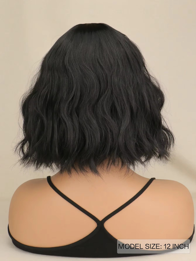 SuQ Bob-Perücke mit Pony, schwarz, synthetisch, Damen - Bild 3