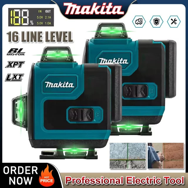 Makita Kreuzlinien-Laser mit 16 Linien in Grün für horizontale und vertikale Messungen - Bild 1