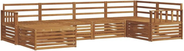 vidaXL Outdoor-Sofagarnitur 6-teilig aus Akazienholz in Braun mit modernem Design - Bild 1