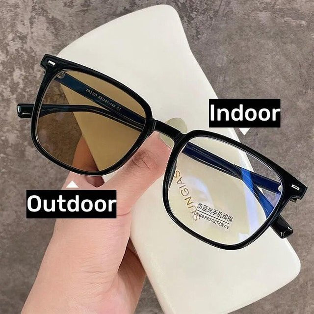 Binchi Outdoor Equipment Myopiebrille, Unisex, Vollrand, Square, Black, Transparent - Bild 1