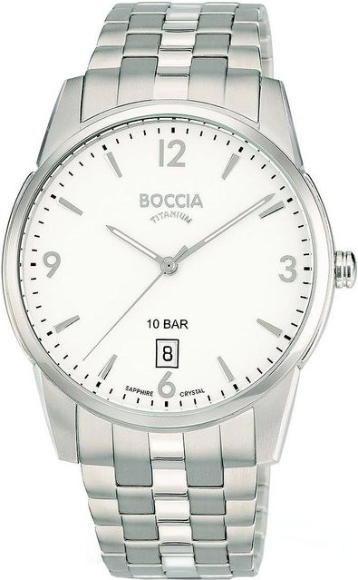 Boccia Herrenuhr, Quarz, Titanium, 40 mm, Weiß, 10 ATM - Bild 1