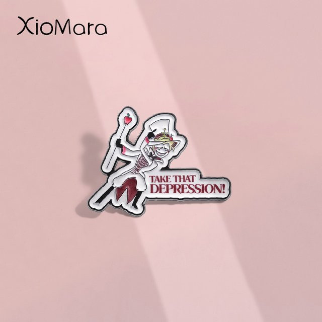 Emaille Pin Take That Depression, Bunt, Unisex - Bild 1