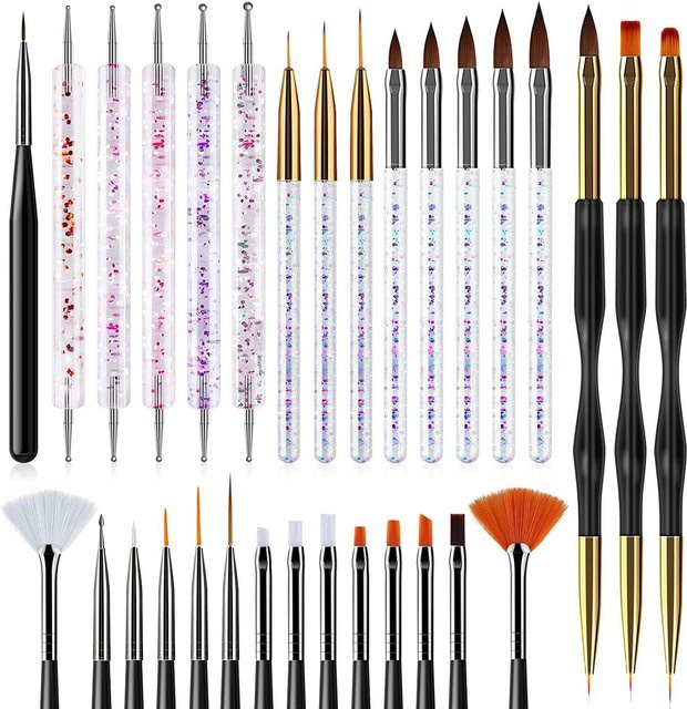 KaiSai Nail Art Pinsel Set, 31-teilig, weiß - Bild 1