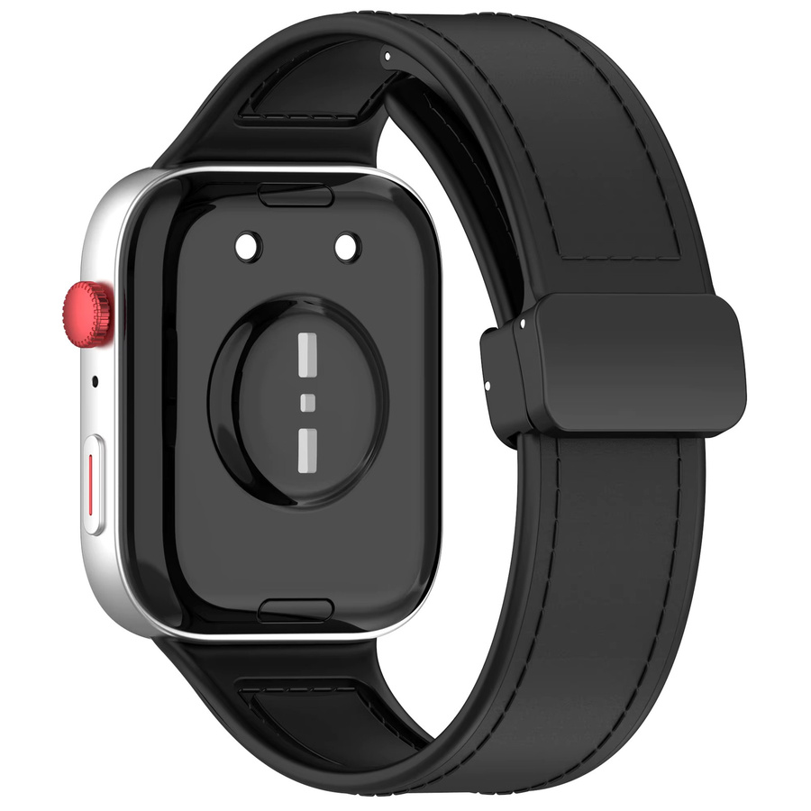 Uhrenarmband Silikon, Leder, Schwarz, für Huawei Watch Fit 4 3 Pro - Bild 1