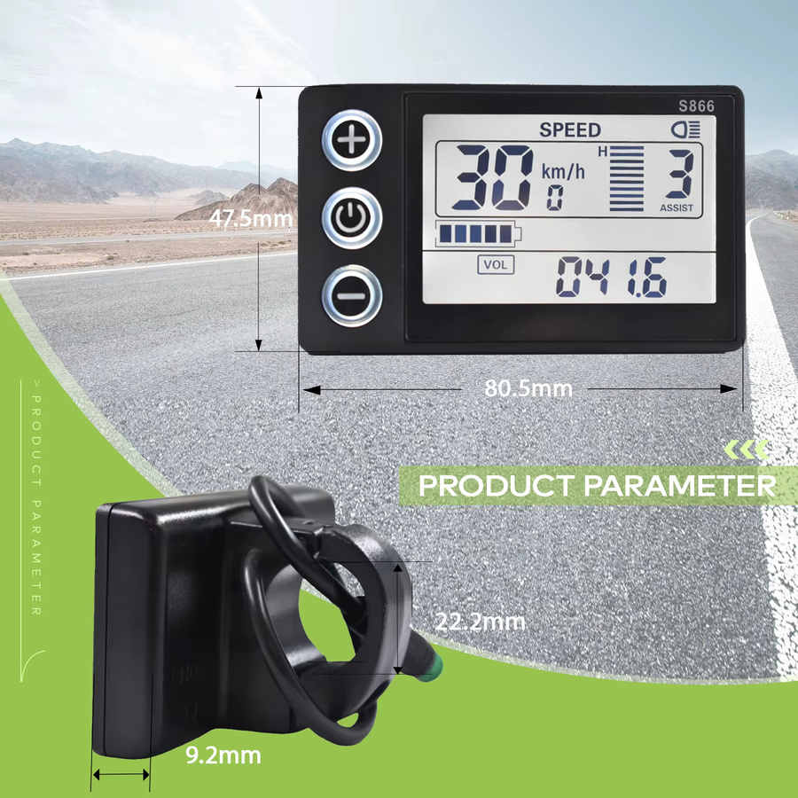 Haytrix S866 Digitaler Fahrrad-Tacho mit großem Bildschirm und Hintergrundbeleuchtung, wasserdicht, Schwarz - Bild 4
