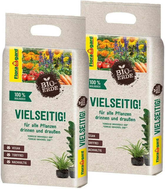 Floragard Bio-Universalerde für Garten, Innen und Außen, 2 x 3 kg - Bild 1