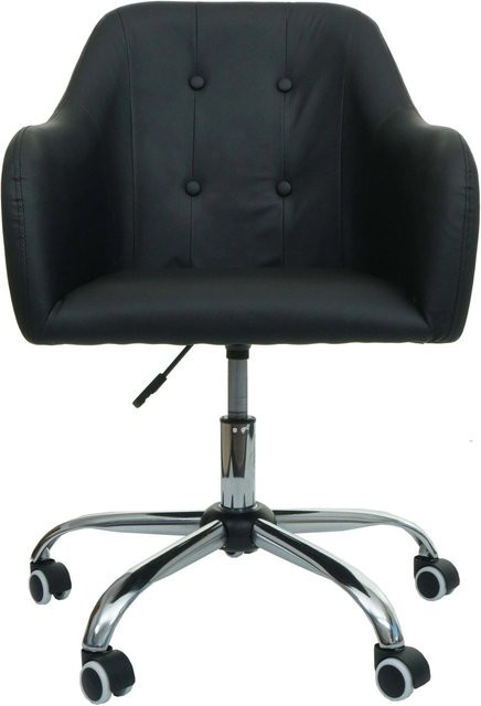 Proregal Bürostuhl in Schwarz aus Kunstleder mit Armlehnen und Rollen, H x B x T: 95 x 57 x 62 cm, Sitzhöhe: 43 cm - Bild 1