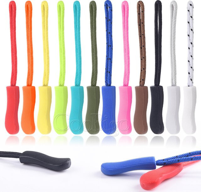 CooBigo Reißverschlusszieher und Kordelverschlüsse Set, 10 Stück, blau und mehrfarbig - Bild 1