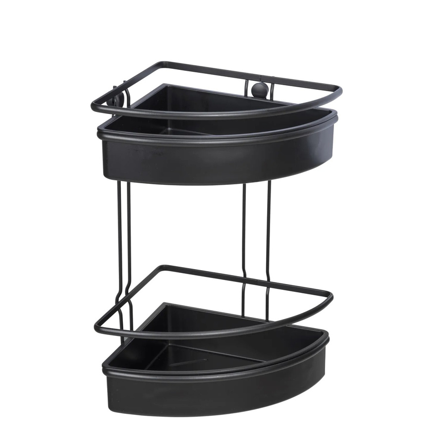 WENKO Eckregal Molinella 2 Etagen Schwarz matt lackiert für Badezimmer und Dusche B/T/H: 21,5 x 35,0 x 30,0 cm - Bild 2