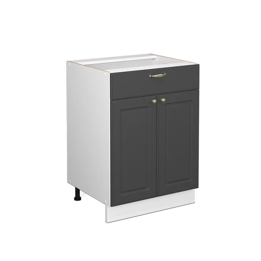 Vicco Küchenunterschrank Fame-Line Landhaus Weiß Anthrazit Gold mit Schublade und Drehtür Breite: 60 cm - Bild 3