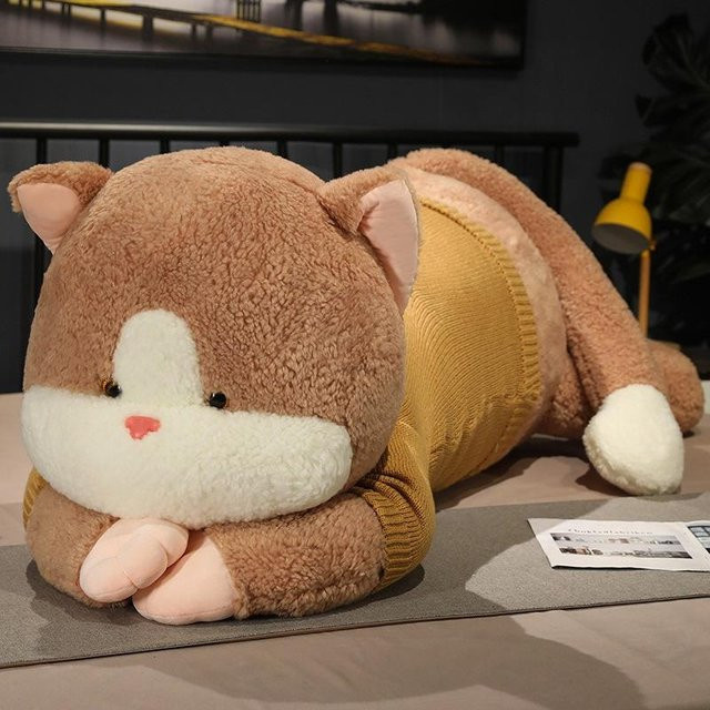 Katze Puppe Plüschtier, braun - Bild 1