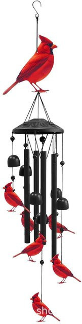 Elegantes Vogel Windspiel aus Aluminium und Metall in Schwarz für deinen Garten und Außenbereich, Höhe: 91,44 cm - Bild 1