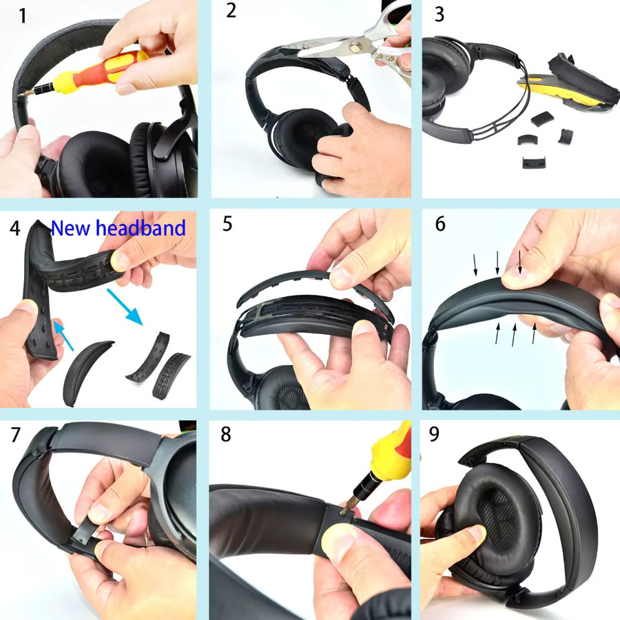 Bose Ersatz-Kopfband aus Proteinleder für QuietComfort 25 (QC25) und SoundLink AE2 in Schwarz oder Blau - Bild 5
