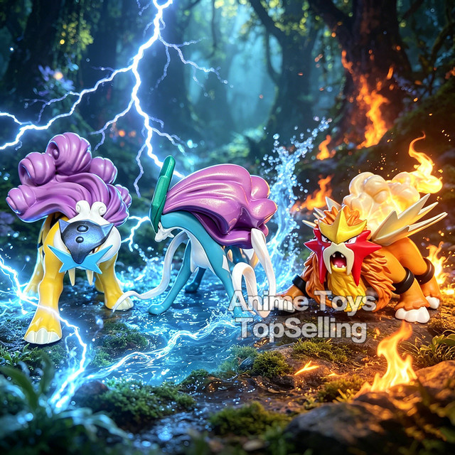Bandai Pokémon Raikou Suicune Entei, Actionfiguren, PVC, Einzelfigur - Bild 1