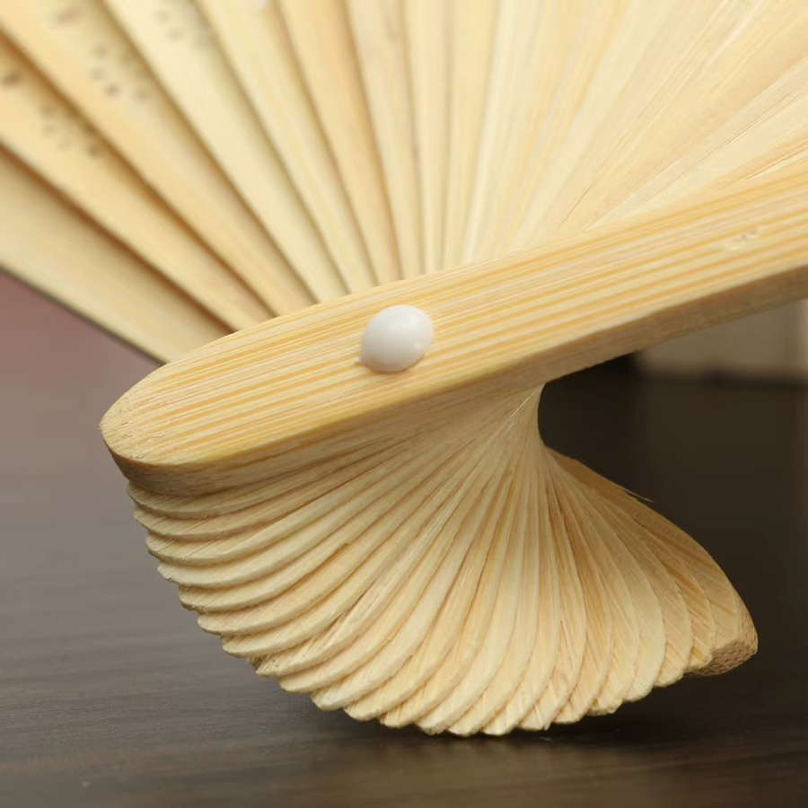 50 Stück DIY Papier-Bambus-Faltfächer in Weiß für Kalligrafie-Übungen, Hochzeiten und Dekoration - Bild 2