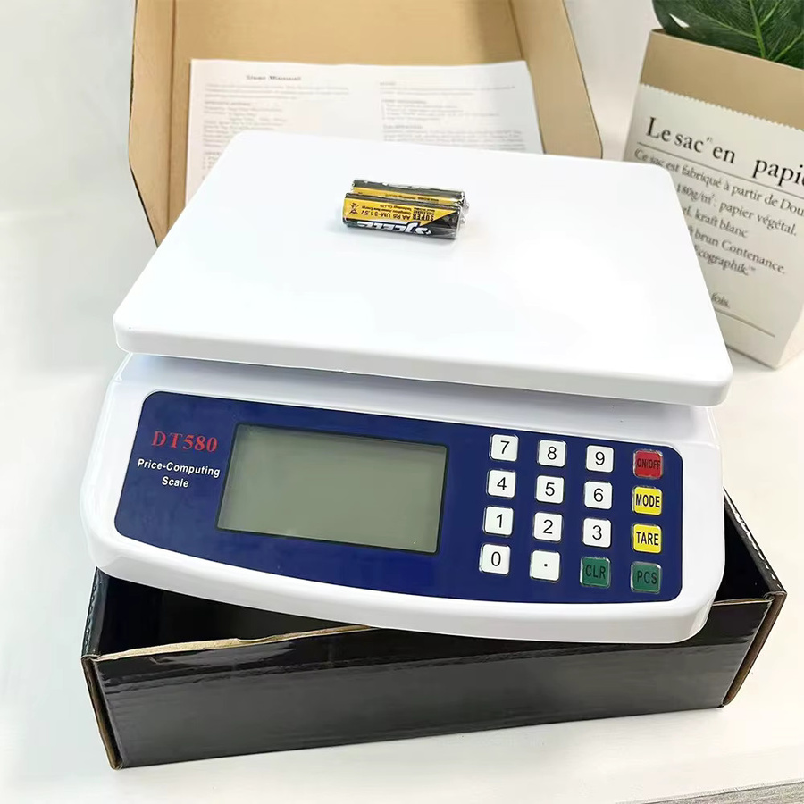 Podofo Präzisions-Digitalwaage mit LCD-Display, Elektronische Lebensmittelwaage in Weiß, bis 30 kg - Bild 2