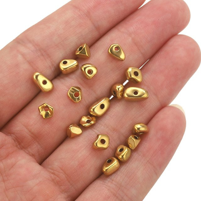 baizzx Spacer Perlen, Edelstahl, Gold, 20 Stück - Bild 1