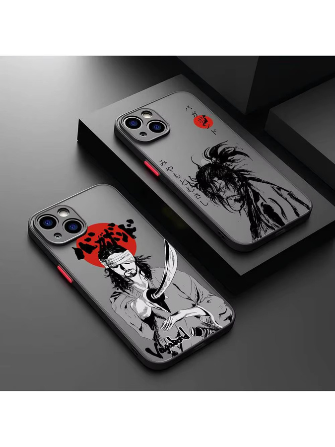 Potdemiel Japanische Vagabond-Samurai-Handyhülle für iPhone 11 12 13 14 Pro Max und weitere Modelle, transparent matte Abdeckung - Bild 2